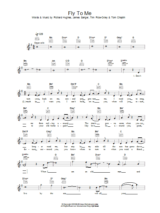 Download Keane Fly To Me Sheet Music