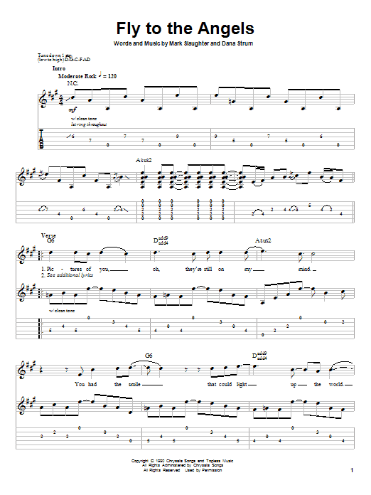 Download Slaughter Fly To The Angels Sheet Music