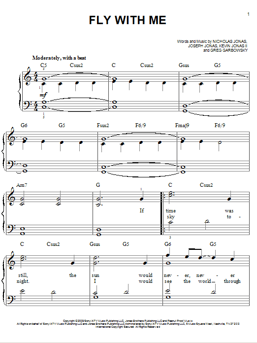 Download Jonas Brothers Fly With Me Sheet Music