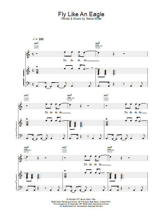 The Steve Miller Band Fly Like An Eagle sheet music notes printable PDF score