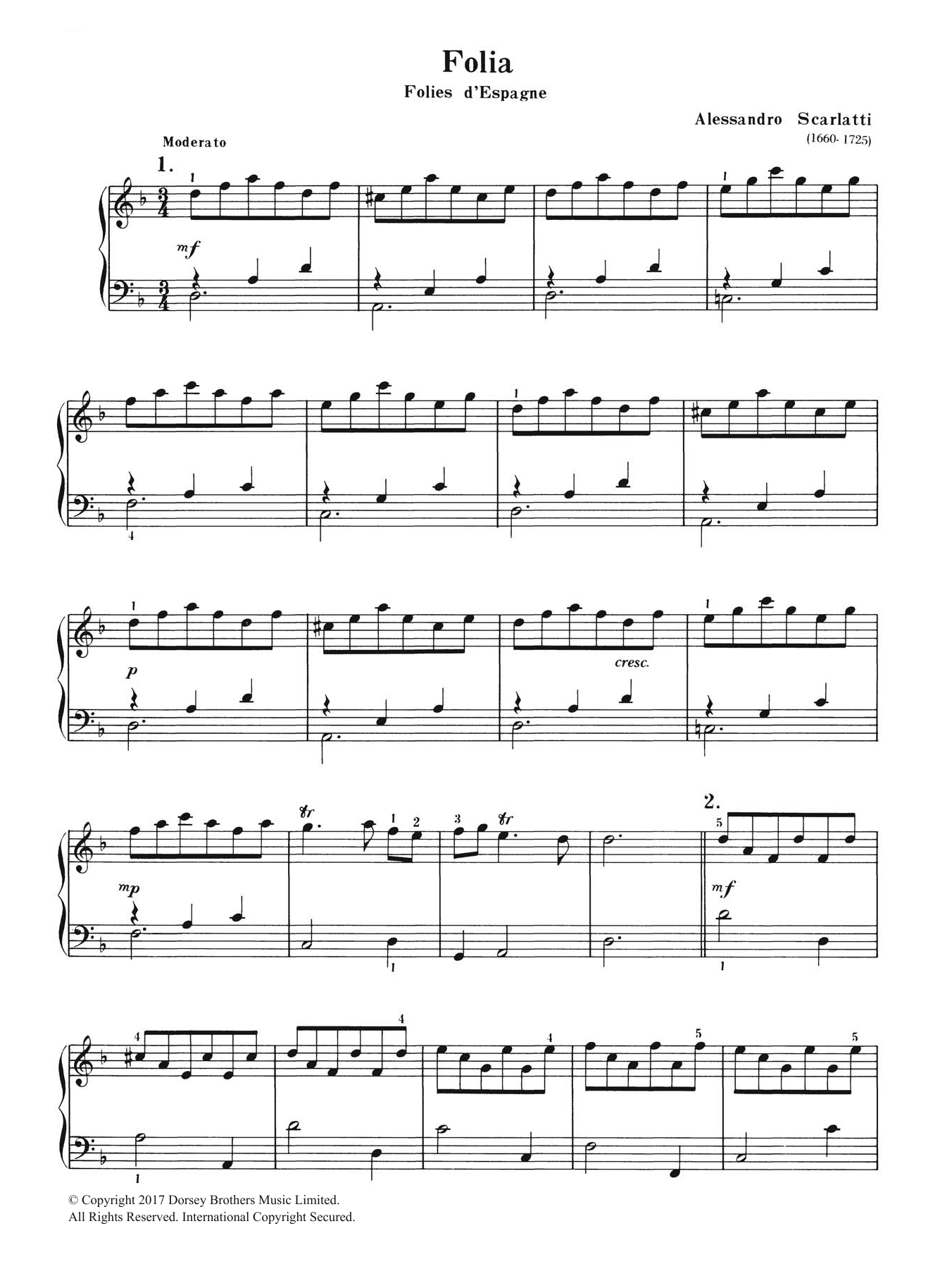 Download Alessandro Scarlatti Folia Sheet Music