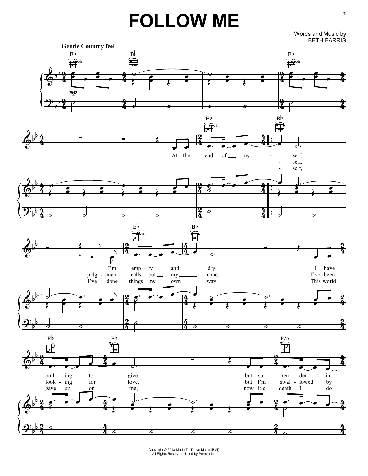 Download Casting Crowns Follow Me Sheet Music