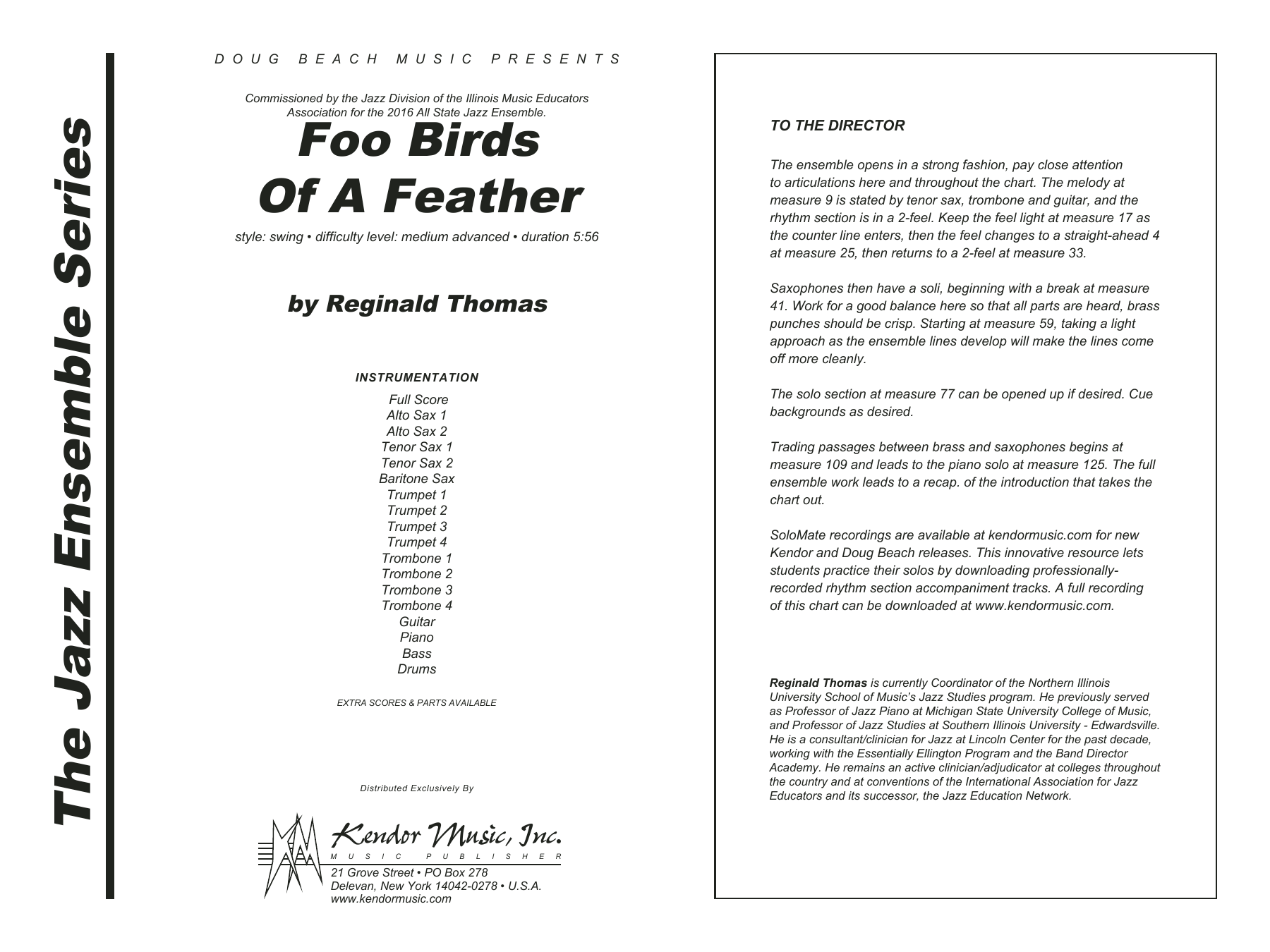 Download Reginald Thomas Foo Birds Of A Feather - Full Score Sheet Music