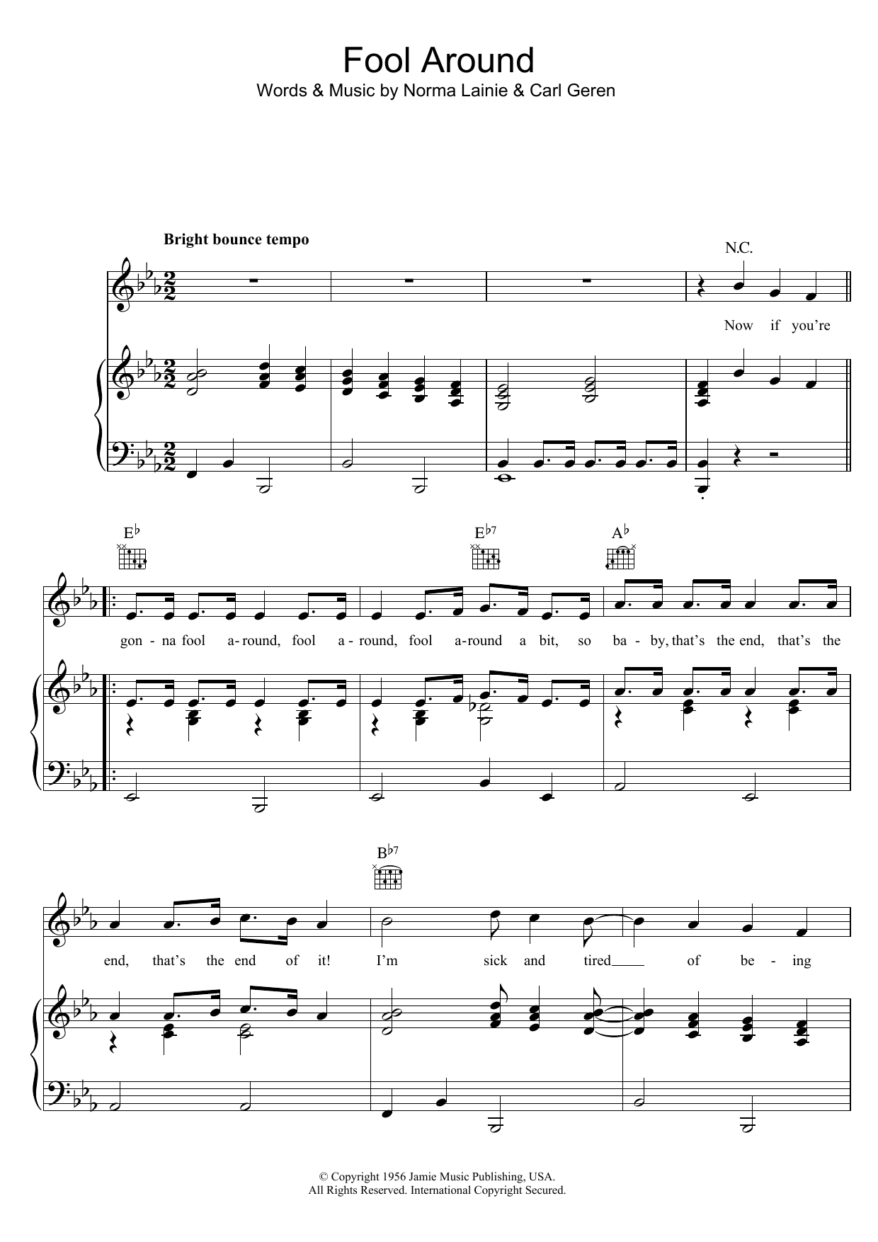 Download The Fontane Sisters Fool Around Sheet Music