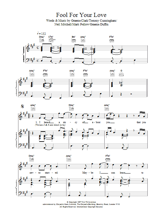 Download Wet Wet Wet Fool For Your Love Sheet Music