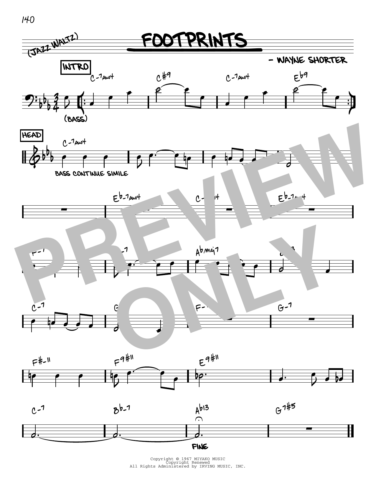 Download Wayne Shorter Footprints [Reharmonized version] (arr. Sheet Music