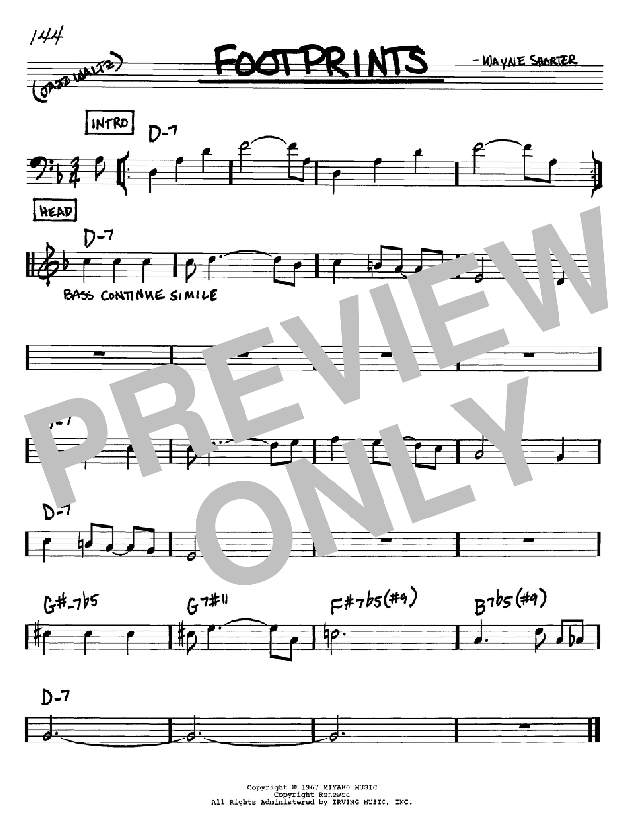 Download Wayne Shorter Footprints Sheet Music
