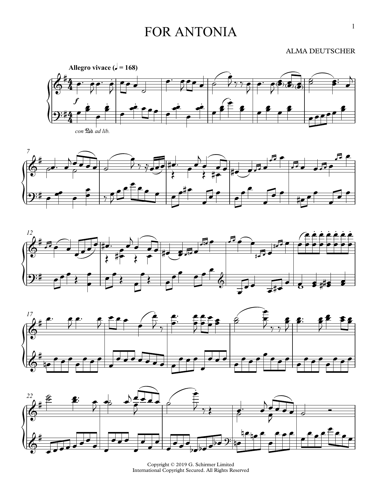 Download Alma Deutscher For Antonia (Variations on a Melody in Sheet Music