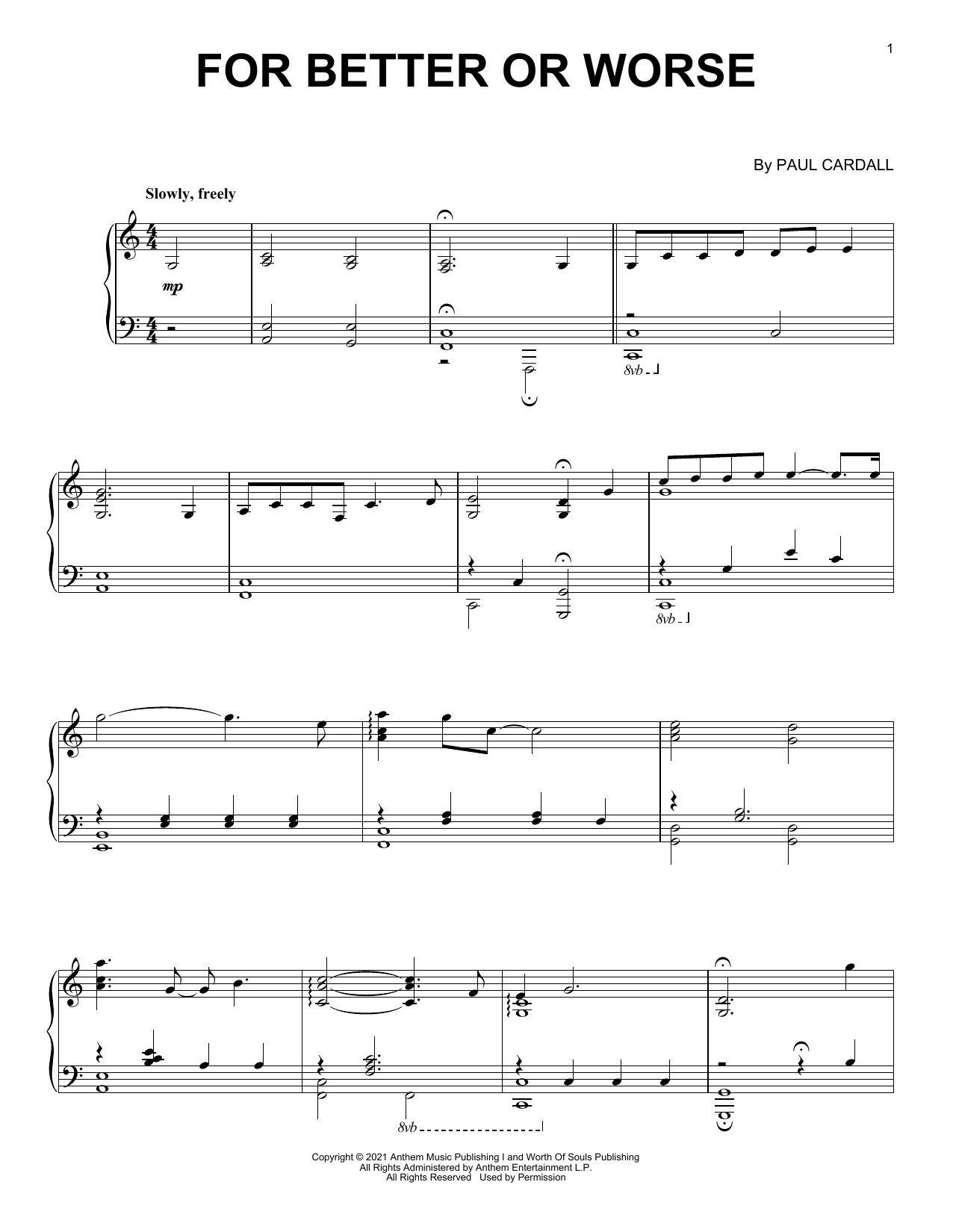Download Paul Cardall For Better Or Worse Sheet Music