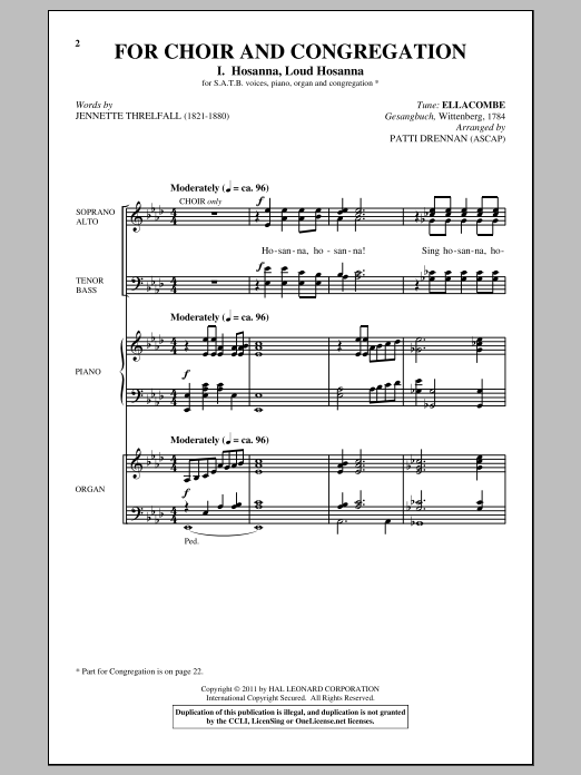 Download Patti Drennan For Choir And Congregation, Volume 2 Sheet Music