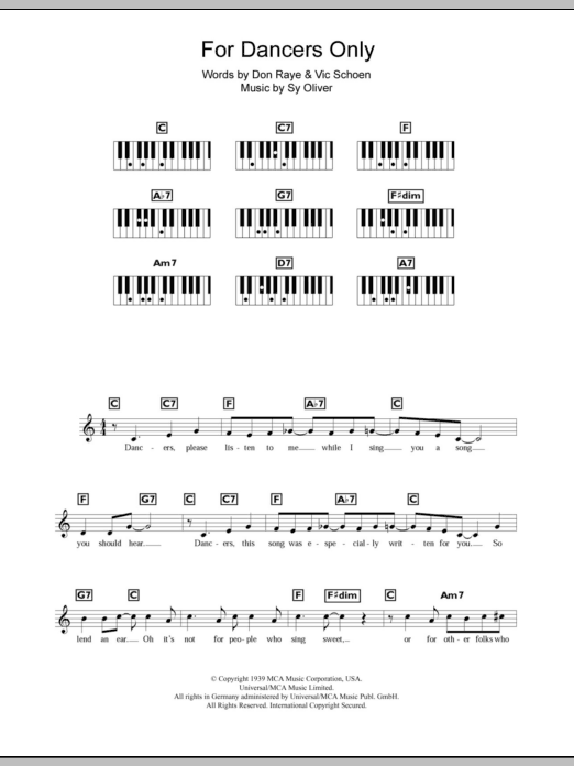 Download Sy Oliver For Dancers Only Sheet Music