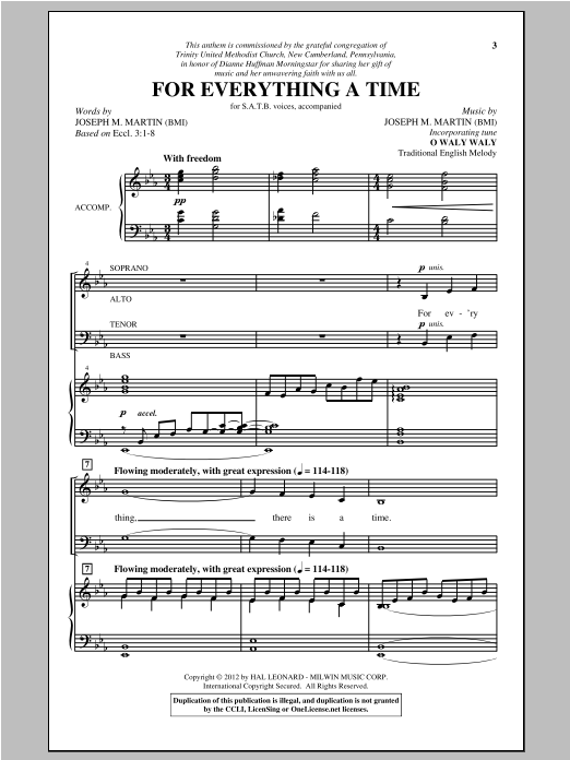 Download Joseph Martin For Everything A Time Sheet Music