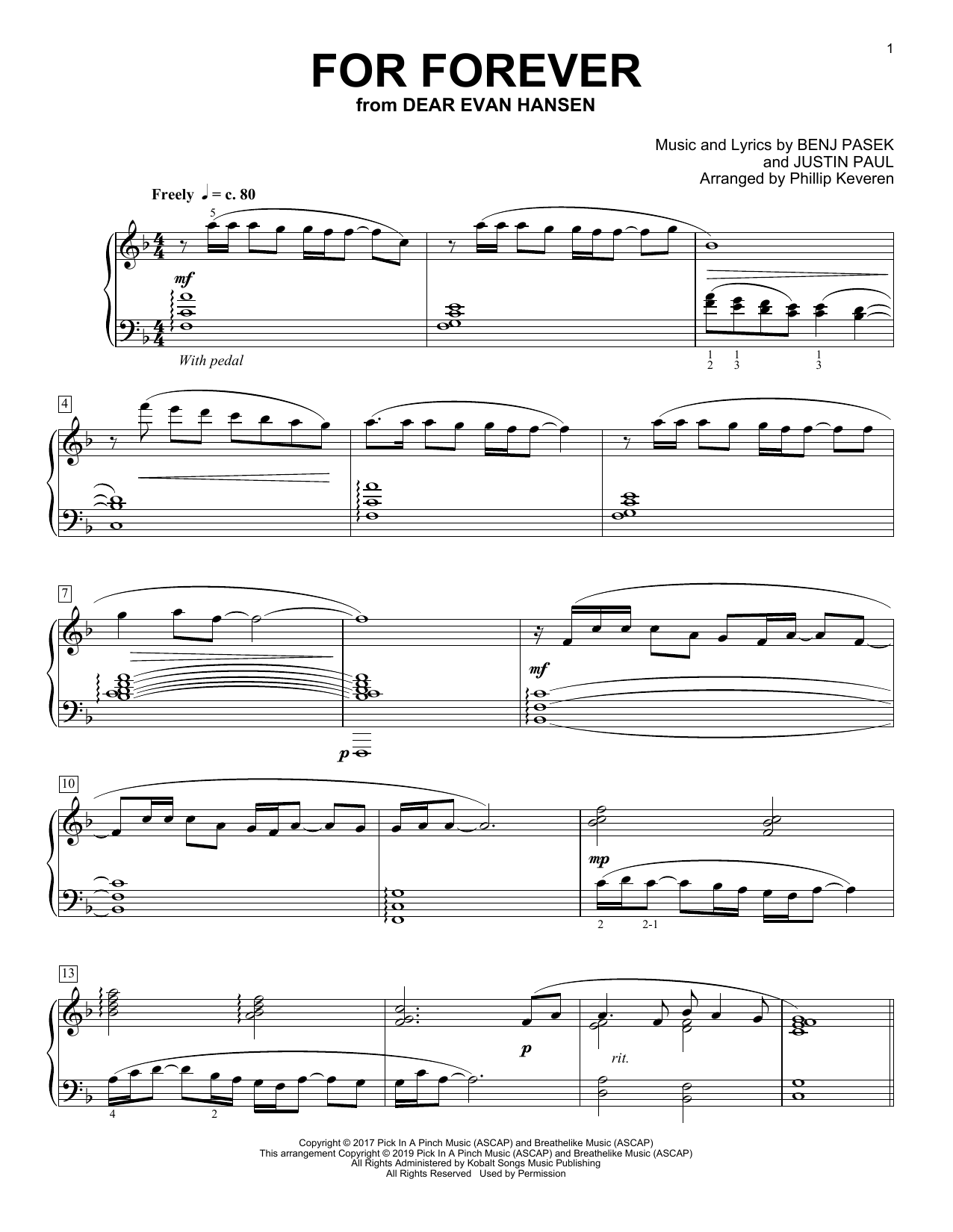 Download Pasek & Paul For Forever [Classical version] (from D Sheet Music