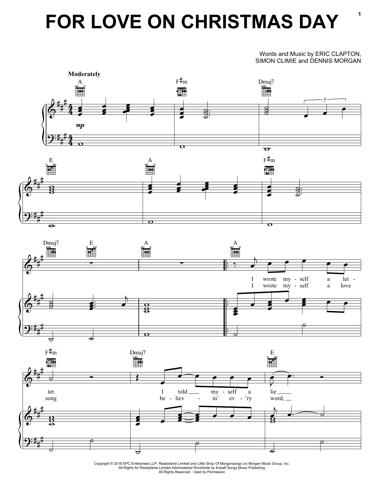 Download Eric Clapton For Love On Christmas Day Sheet Music