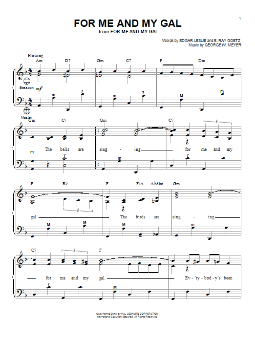 Download Gary Meisner For Me And My Gal Sheet Music