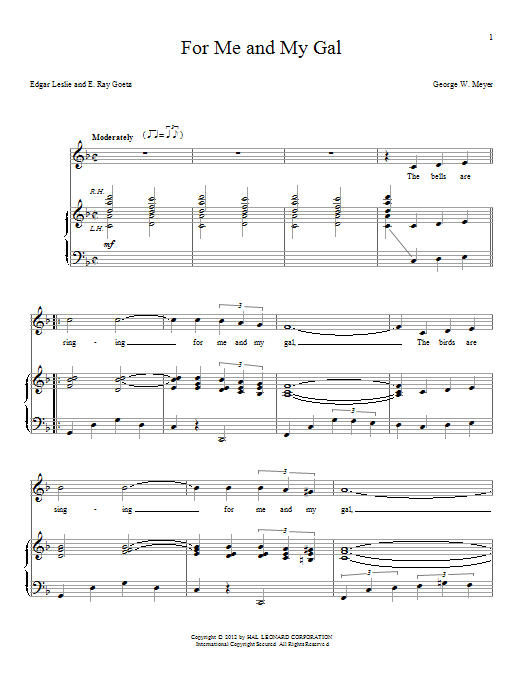 Download George W. Meyer For Me And My Gal Sheet Music
