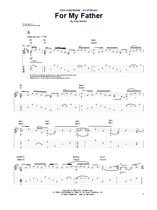 Download Andy McKee For My Father Sheet Music