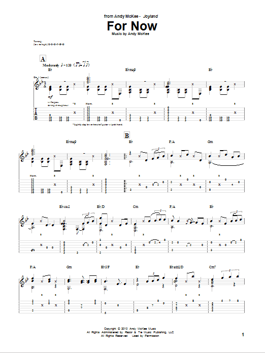Download Andy McKee For Now Sheet Music