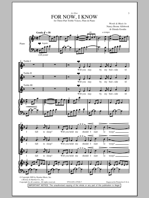 Download Mary Goetze For Now, I Know Sheet Music