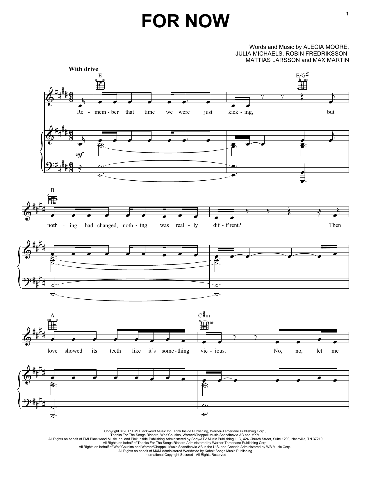 Download Pink For Now Sheet Music