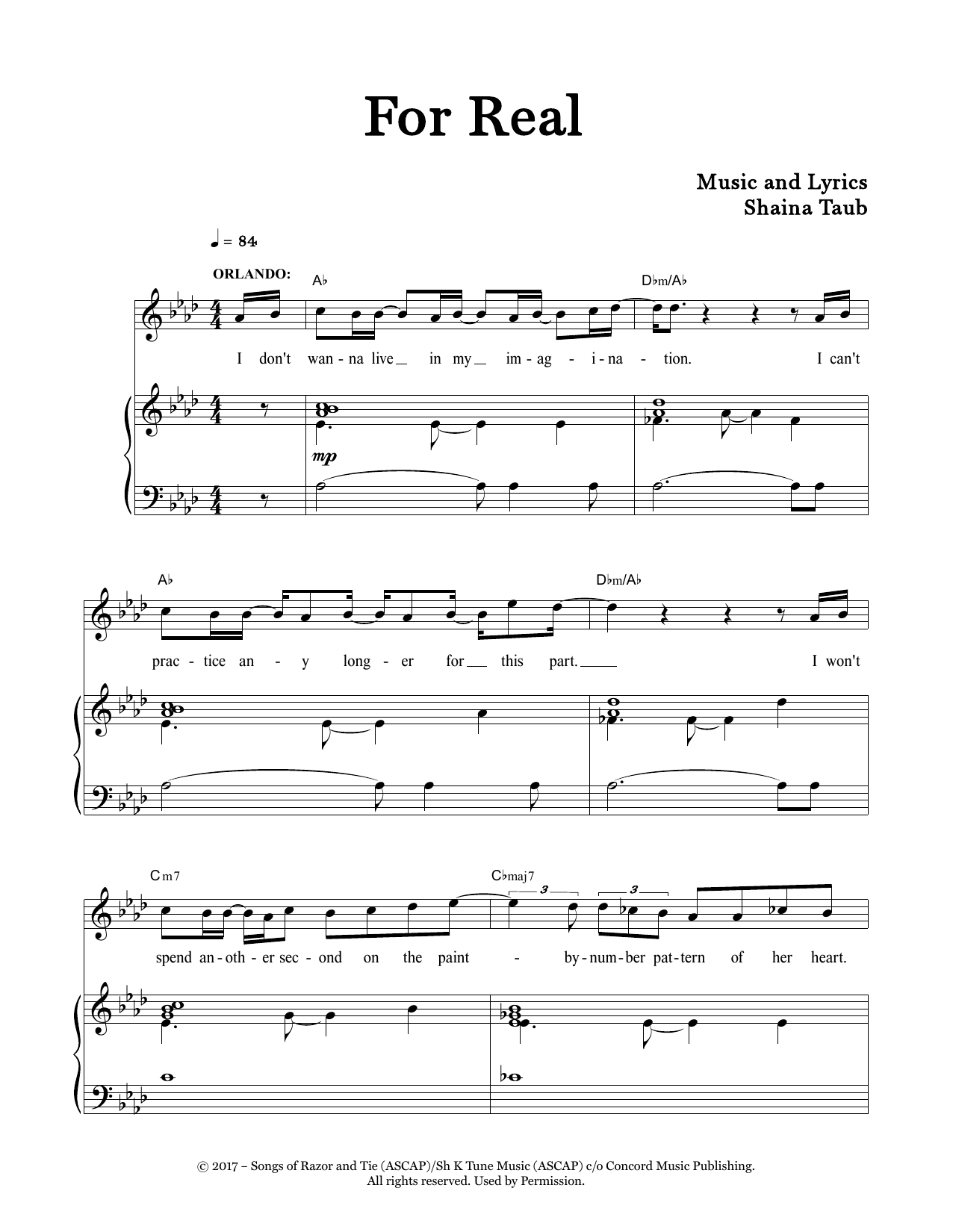 Download Shaina Taub For Real (from As You Like It) Sheet Music