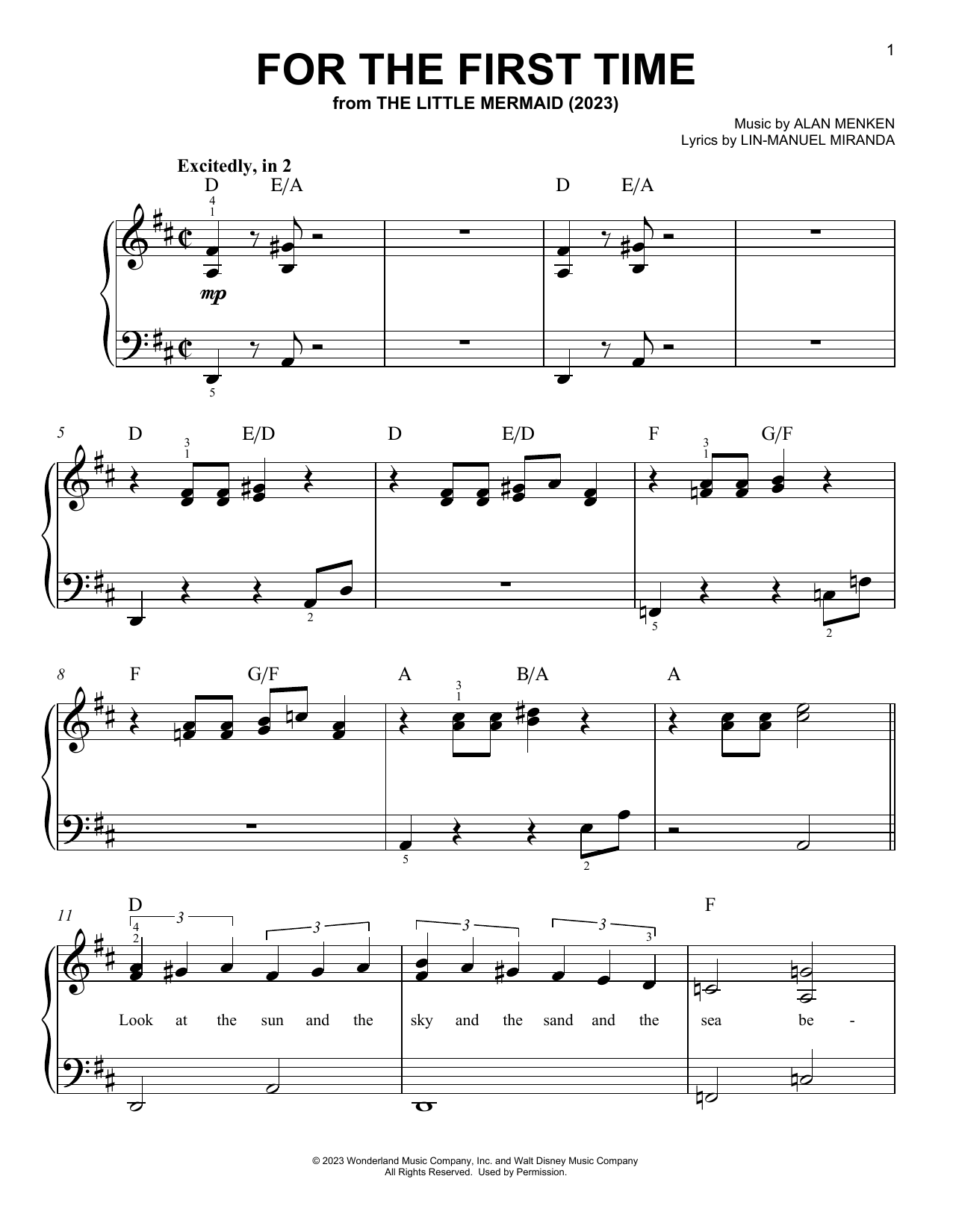 Download Halle Bailey For The First Time (from The Little Mer Sheet Music