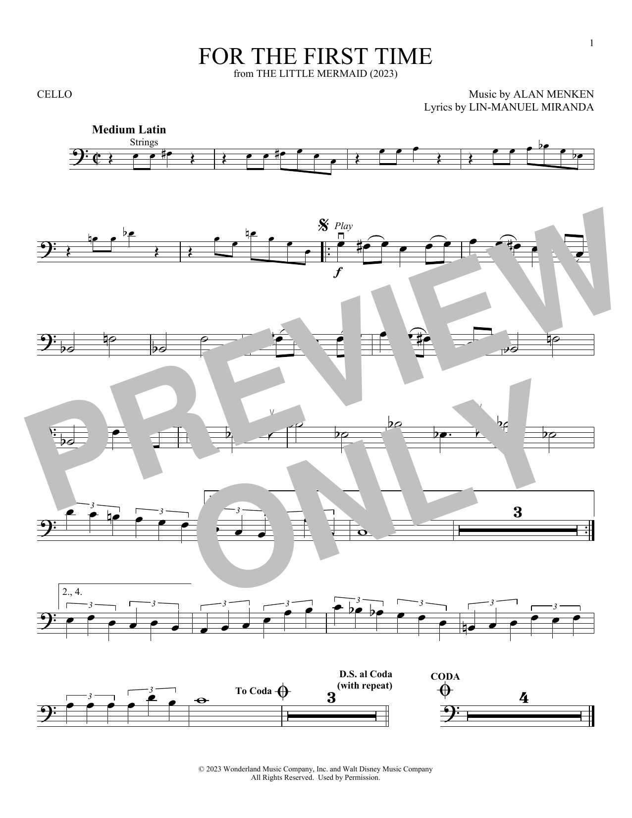 Halle Bailey For The First Time (from The Little Mermaid) (2023) sheet music notes printable PDF score