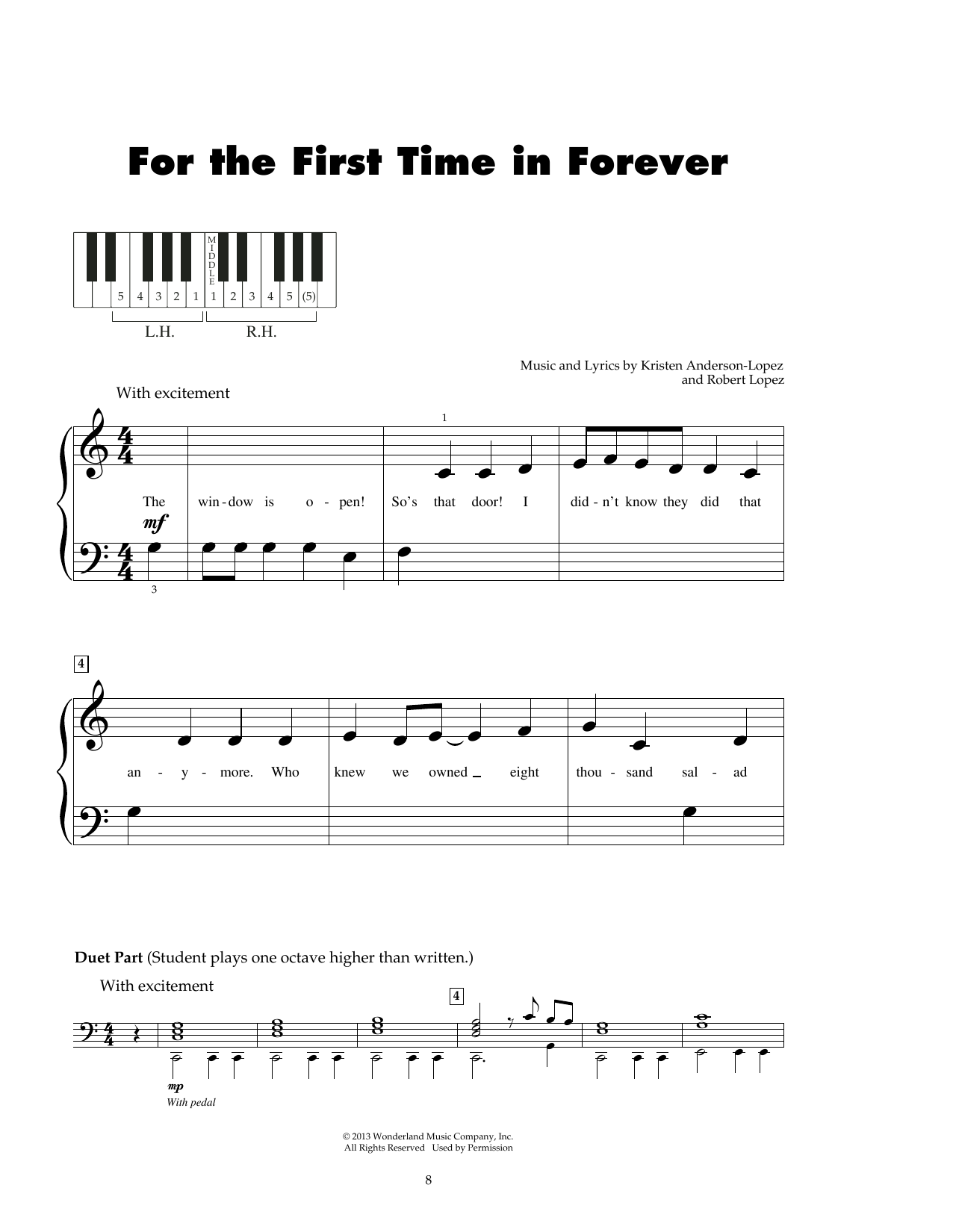 Download Kristen Bell & Idina Menzel For The First Time In Forever (from Fro Sheet Music
