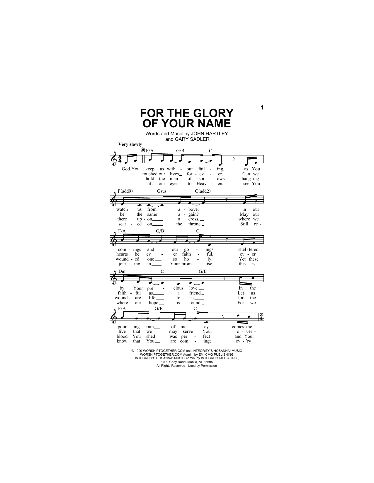 Download Heaven & Earth For The Glory Of Your Name Sheet Music