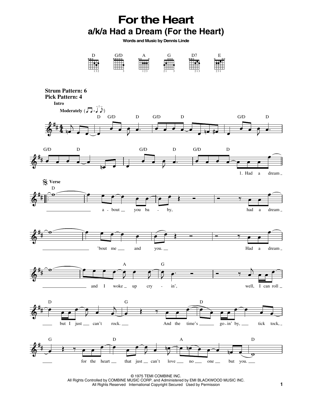 Elvis Presley For The Heart (Had A Dream (For The Heart)) sheet music notes printable PDF score