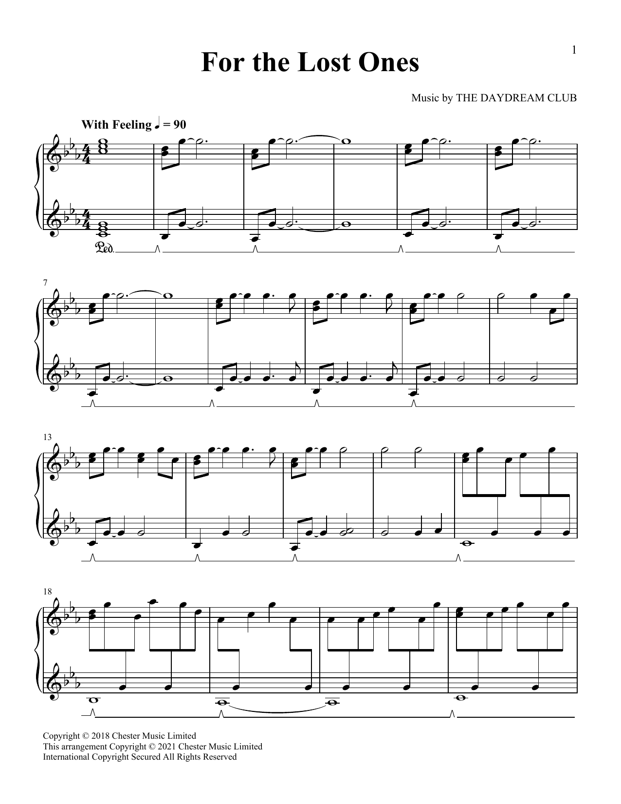 Download The Daydream Club For The Lost Ones Sheet Music
