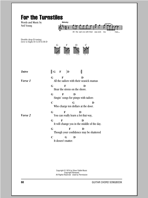 Download Neil Young For The Turnstiles Sheet Music