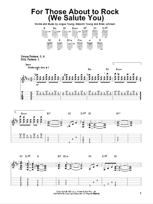 Download AC/DC For Those About To Rock (We Salute You) Sheet Music