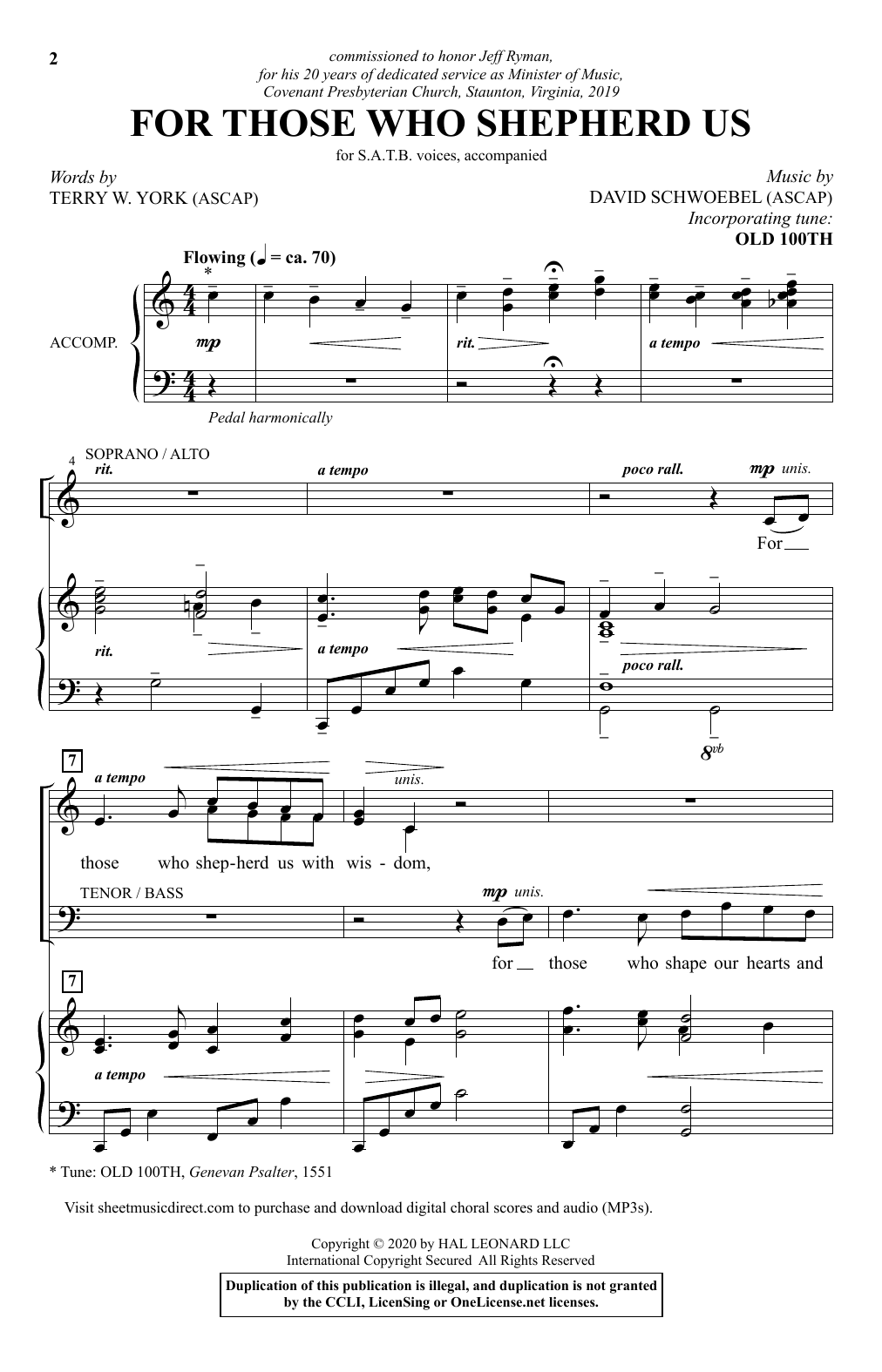 Download Terry W. York and David Schwoebel For Those Who Shepherd Us Sheet Music