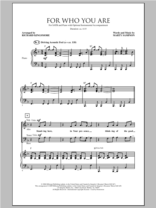 Download Richard Kingsmore For Who You Are Sheet Music