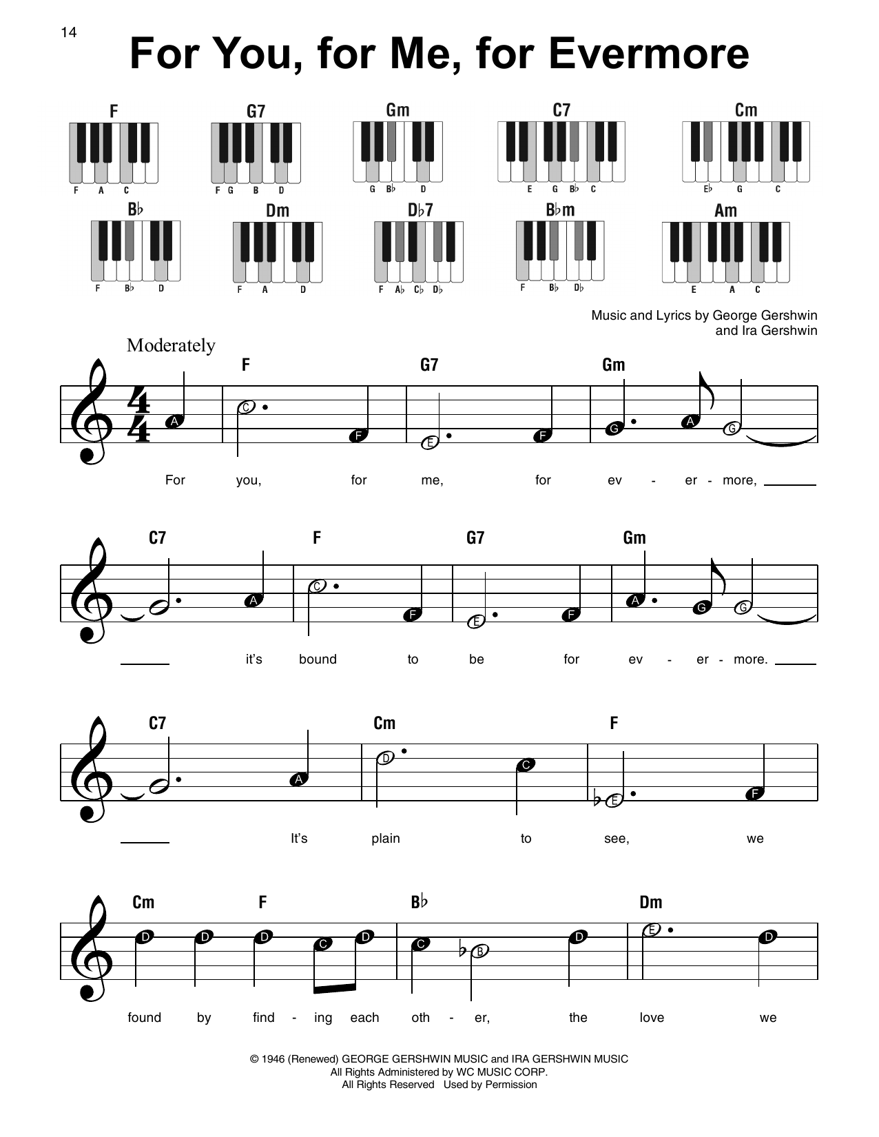 Download George Gershwin & Ira Gershwin For You, For Me For Evermore Sheet Music