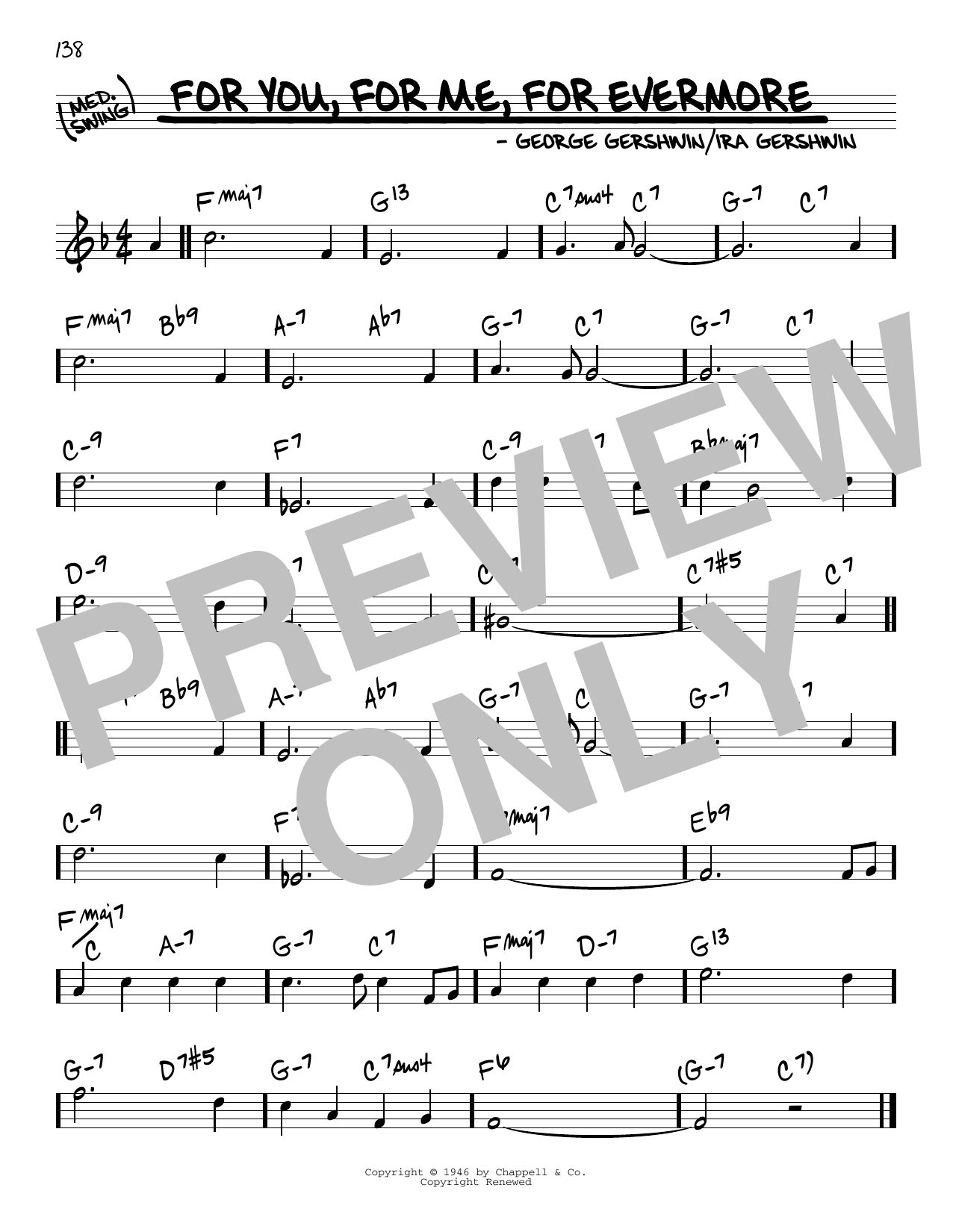 Download George Gershwin For You, For Me For Evermore Sheet Music