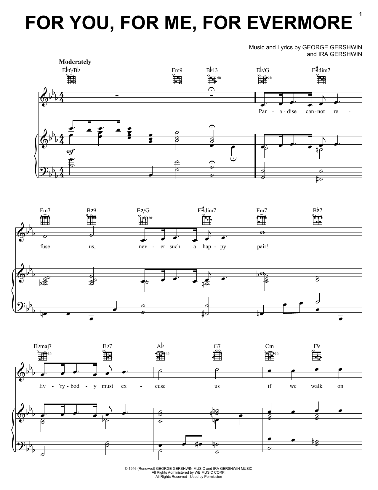 Download George Gershwin For You, For Me, For Evermore Sheet Music