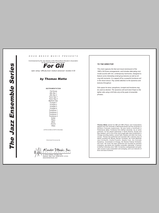 Download Tom Matta For Gil - Full Score Sheet Music
