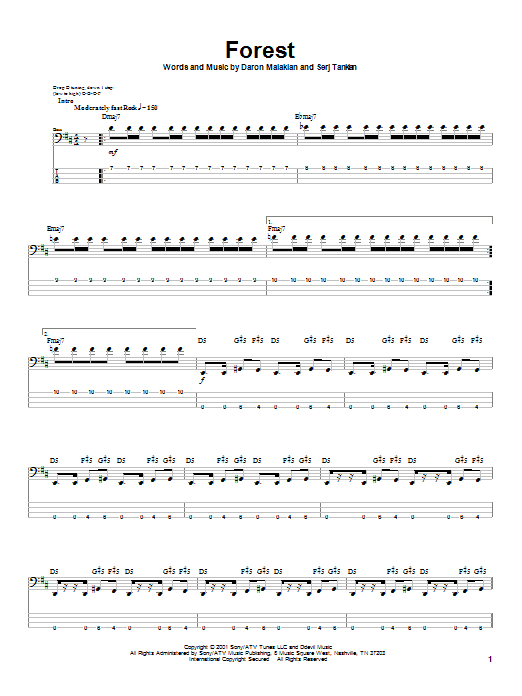 Download System Of A Down Forest Sheet Music