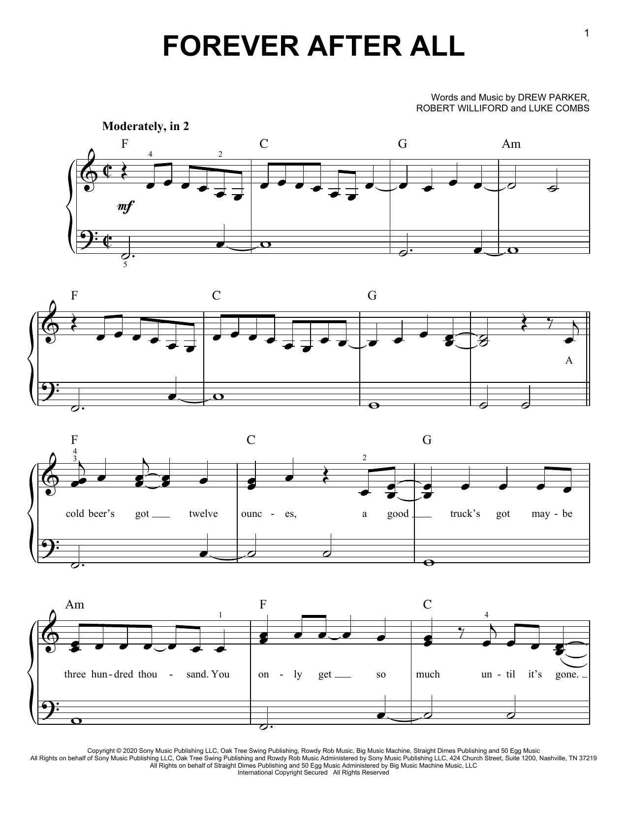 Download Luke Combs Forever After All Sheet Music