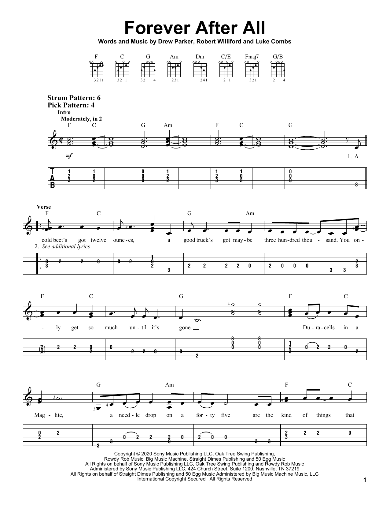 Download Luke Combs Forever After All Sheet Music