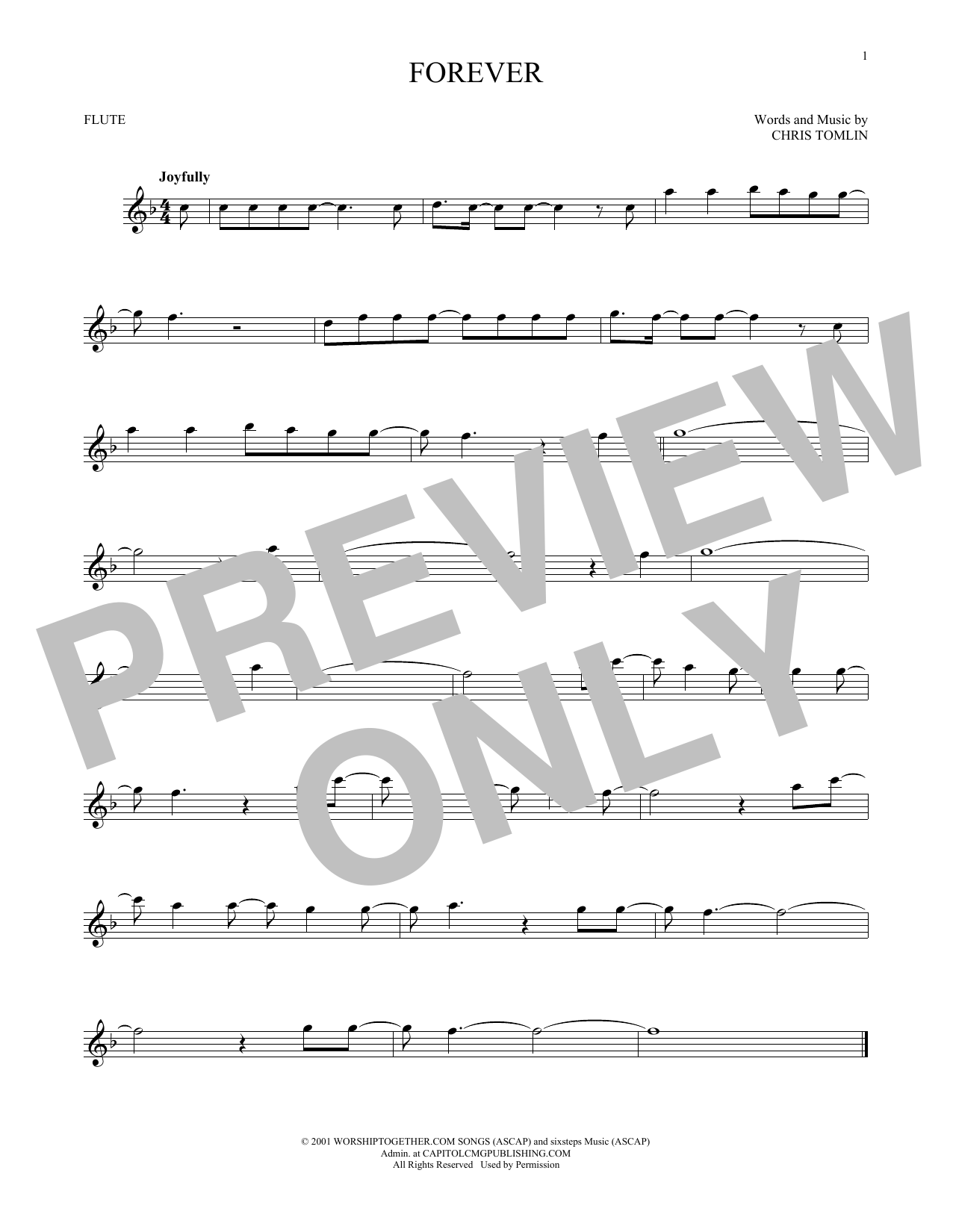 Chris Tomlin Forever sheet music notes printable PDF score
