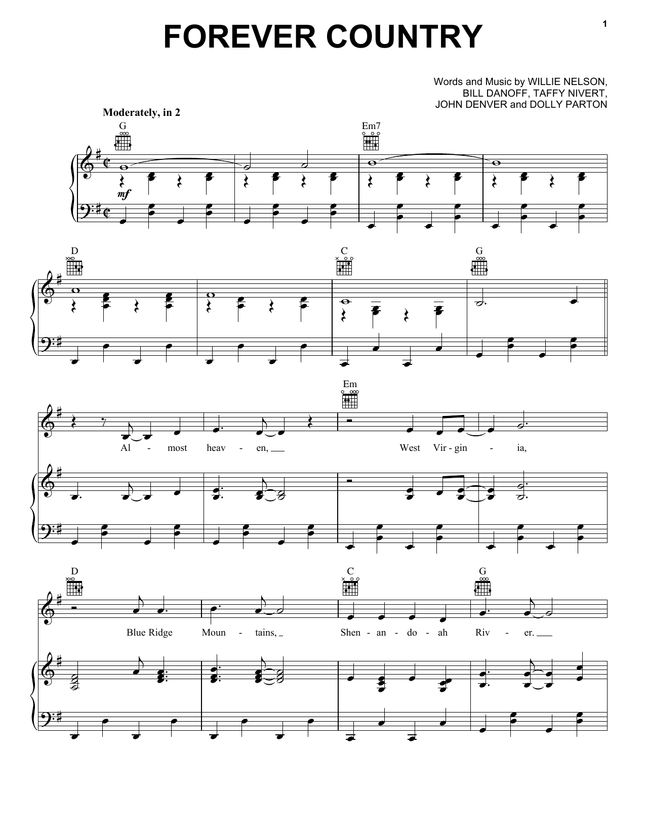 Download Artists of Then, Now & Forever Forever Country Sheet Music