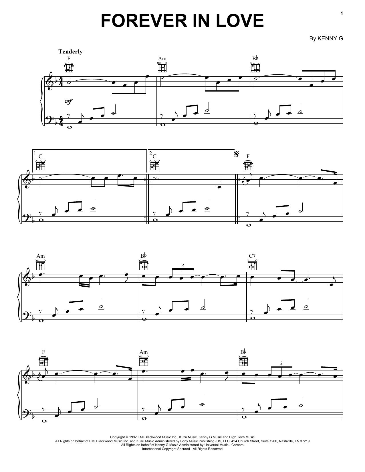 Download Kenny G Forever In Love Sheet Music