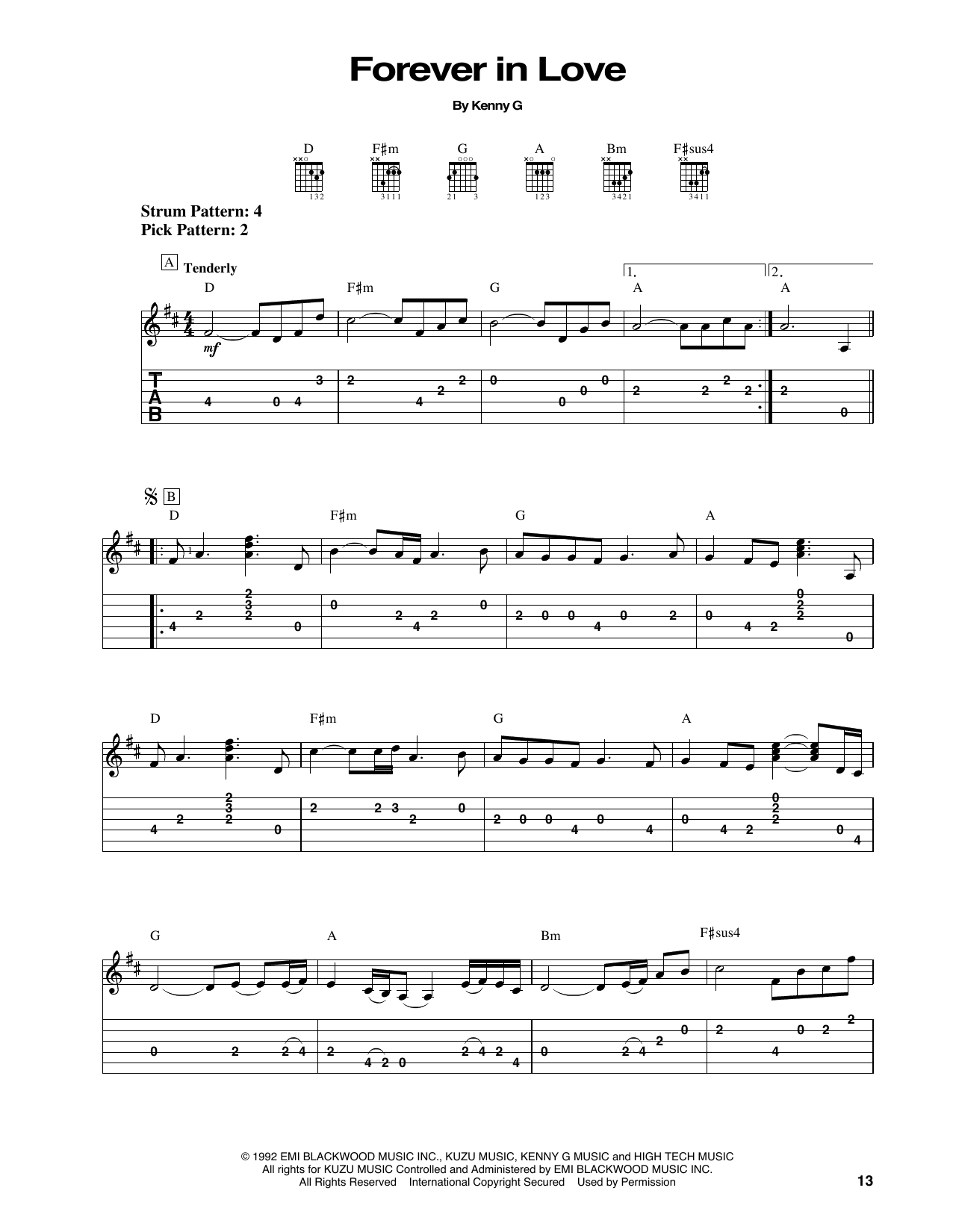 Download Kenny G Forever In Love Sheet Music