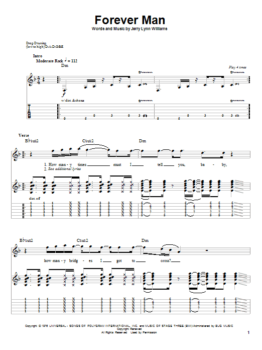 Download Eric Clapton Forever Man Sheet Music