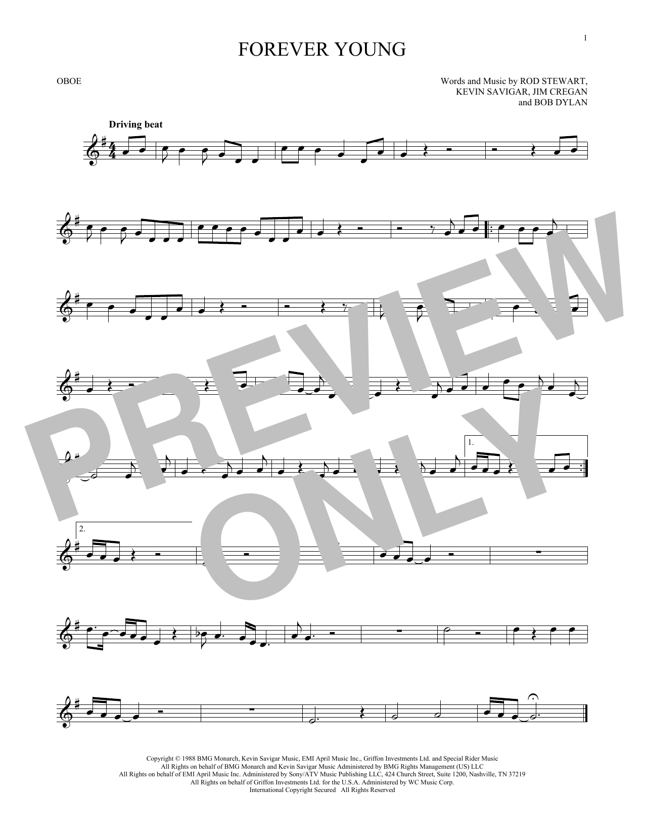 Download Bob Dylan Forever Young Sheet Music