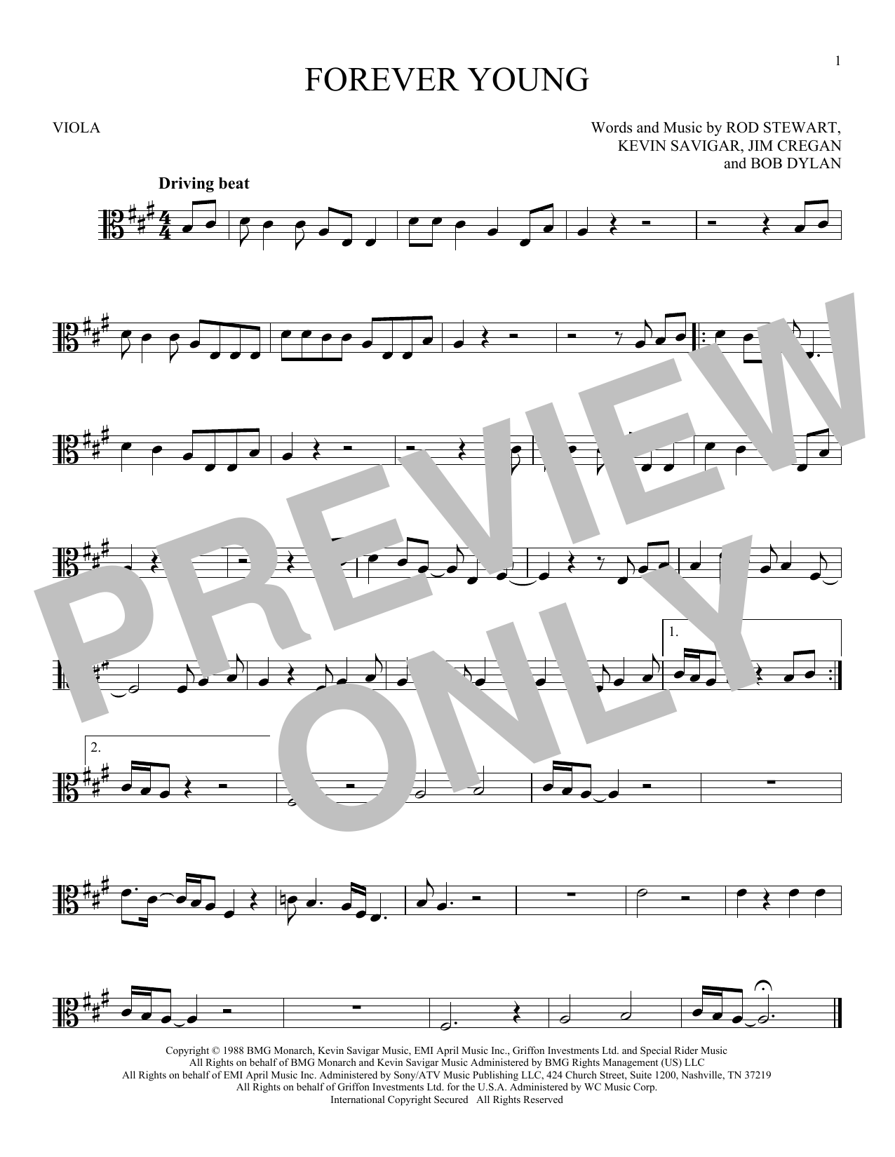 Download Rod Stewart Forever Young Sheet Music