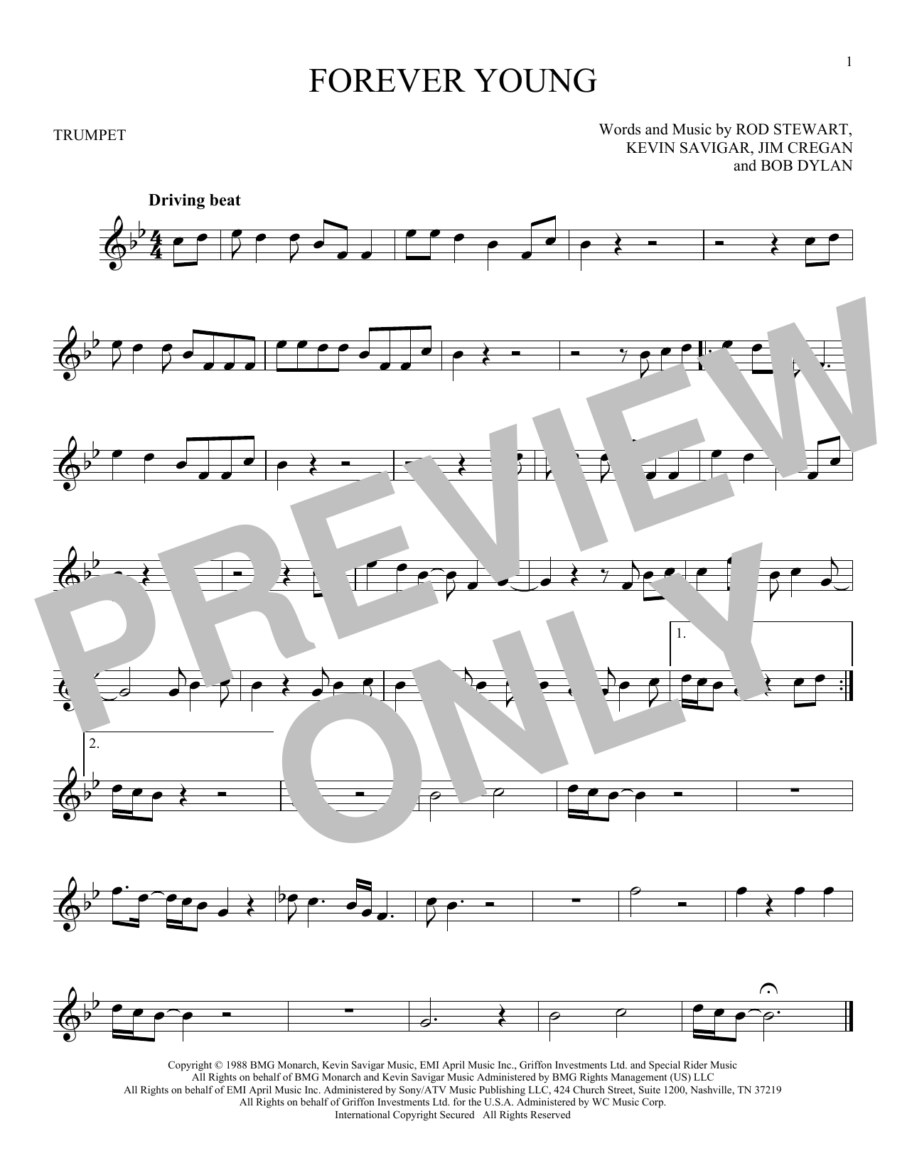 Download Rod Stewart Forever Young Sheet Music